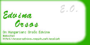 edvina orsos business card